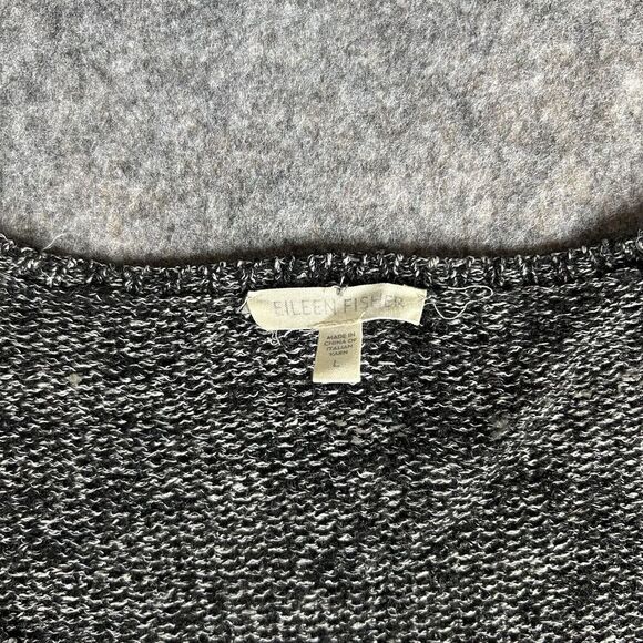 Eileen Fisher Shimmer Karma Sweater Women’s Large Linen Blend Scoop Neck 3/4 - Picture 5 of 9
